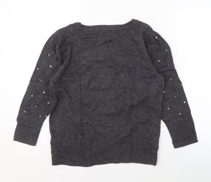 Womens UK Size M Monsoon Grey Pullover Jumper