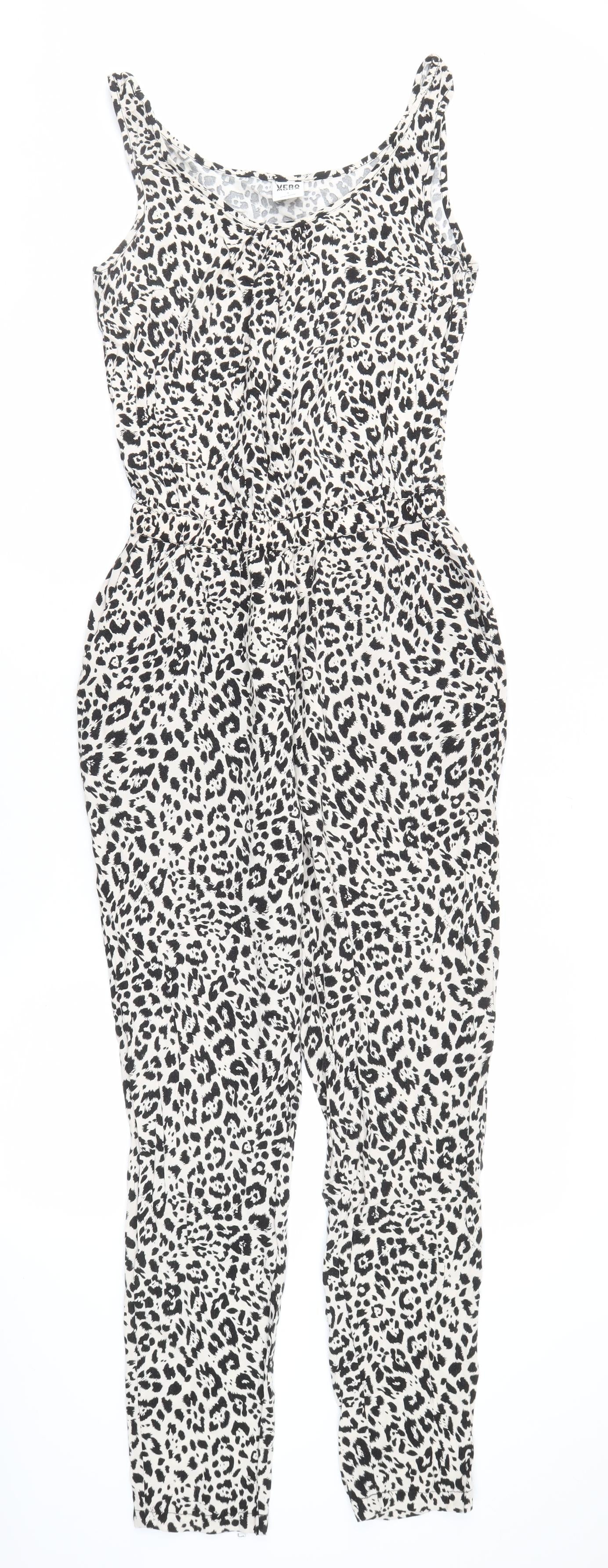 Vero Moda Women's Black & White Animal Print Jumpsuit - S
