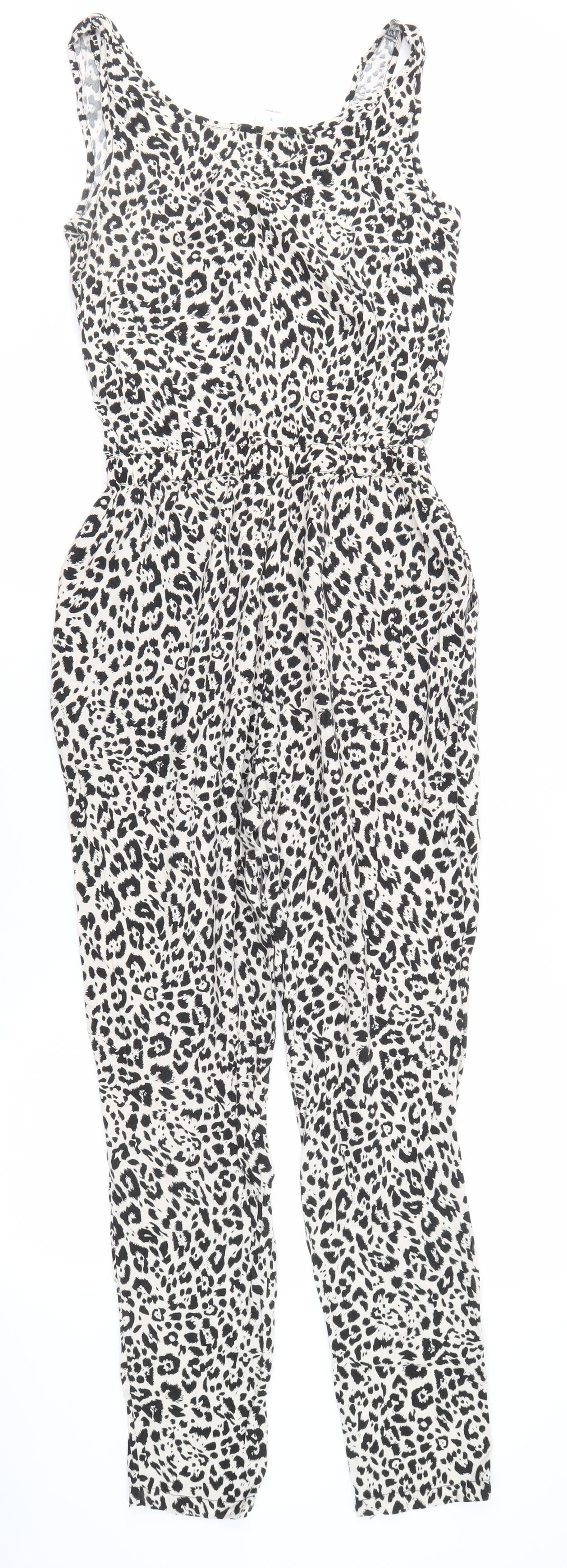 Vero Moda Women's Black & White Animal Print Jumpsuit - S