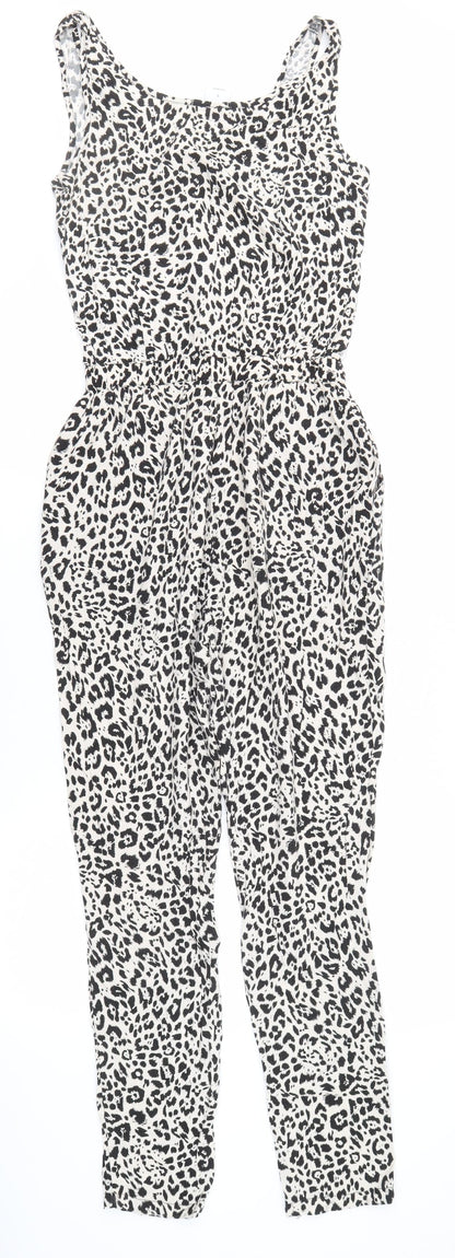 Vero Moda Women's Black & White Animal Print Jumpsuit - S