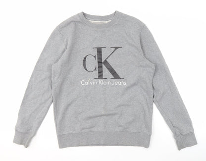 Mens UK Size M Calvin Klein Grey Pullover Sweatshirt