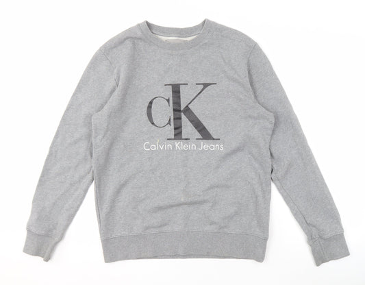 Mens UK Size M Calvin Klein Grey Pullover Sweatshirt