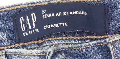 GAP Men's Blue Distressed Straight Jeans Size 27