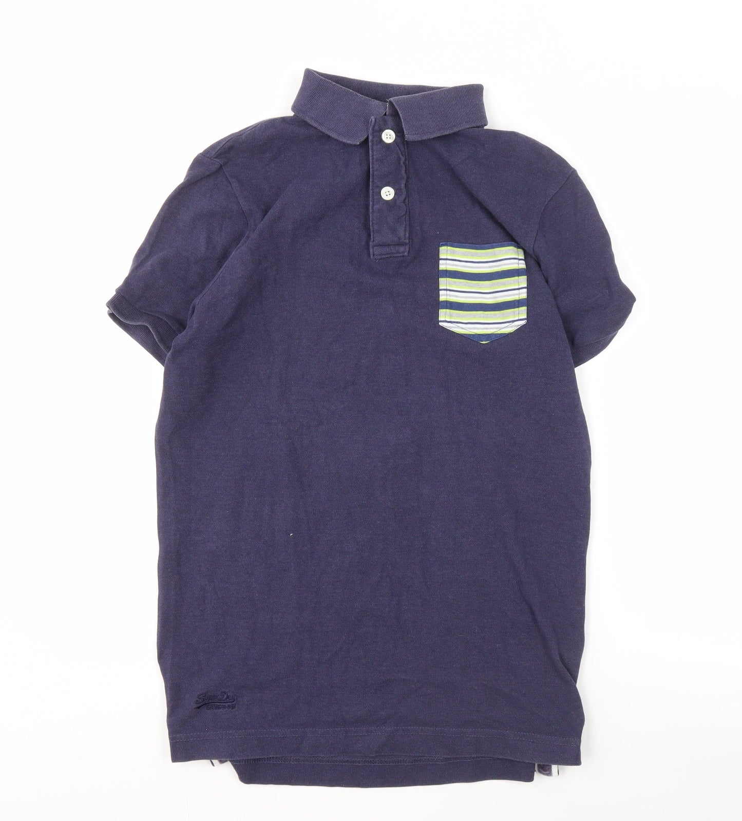 Superdry Men's Navy Cotton Polo Shirt M Pockets