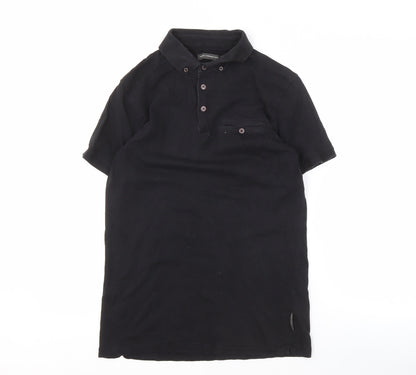 French Connection Men's Black Polo Shirt M