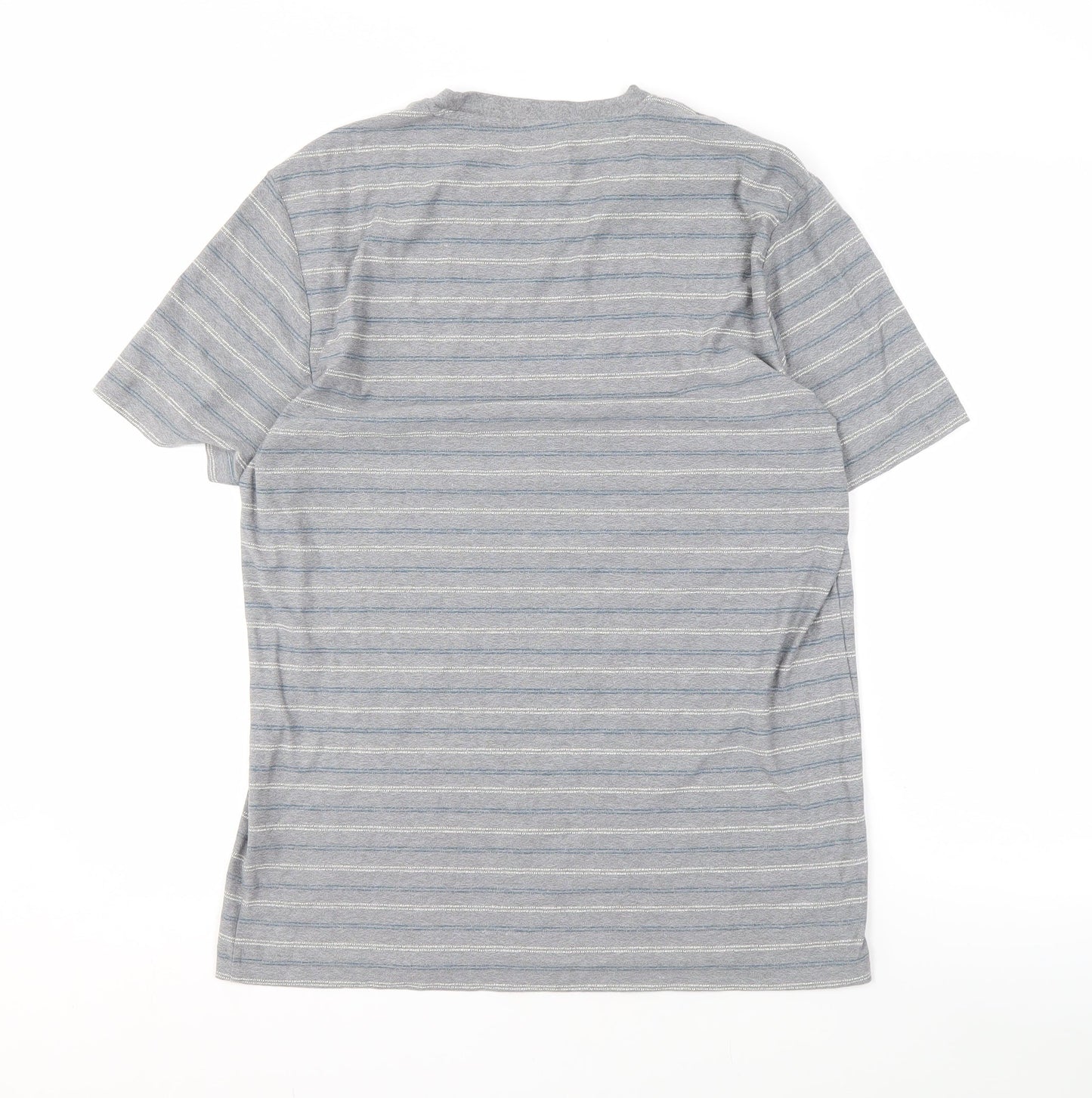 Penguin Men's Grey Striped T-Shirt, Size L