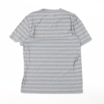 Penguin Men's Grey Striped T-Shirt, Size L