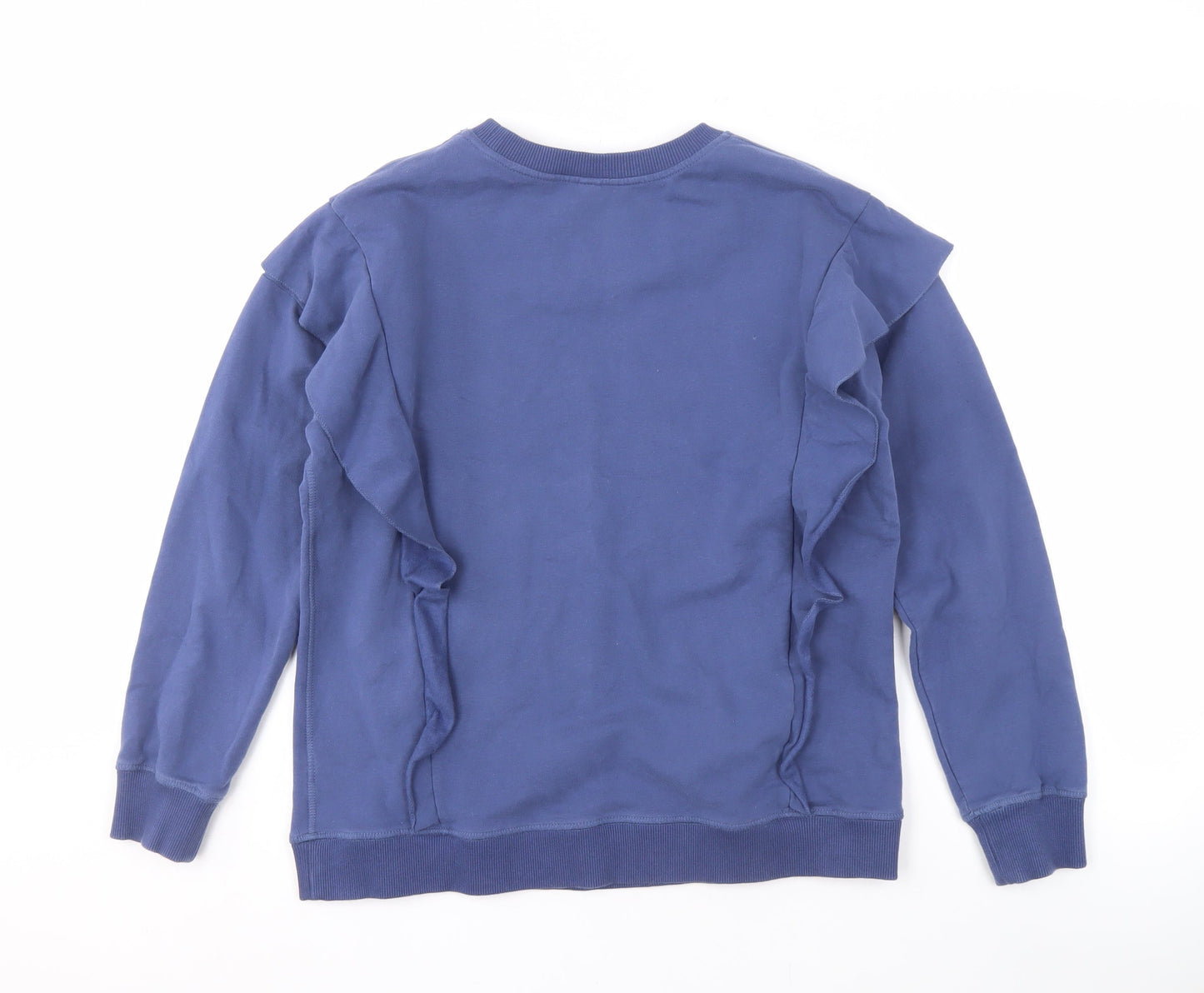 AND/OR Women's Blue Ruffle Sweatshirt Size 8