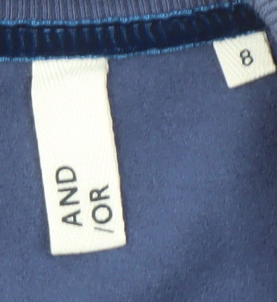 AND/OR Women's Blue Ruffle Sweatshirt Size 8