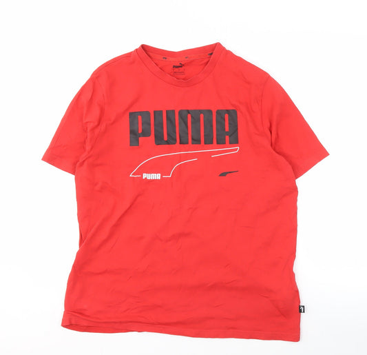 Puma Men's Red Logo T-Shirt - Large
