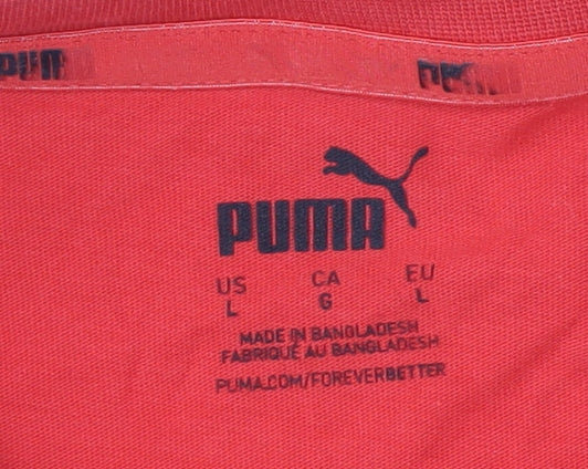 Puma Men's Red Logo T-Shirt - Large