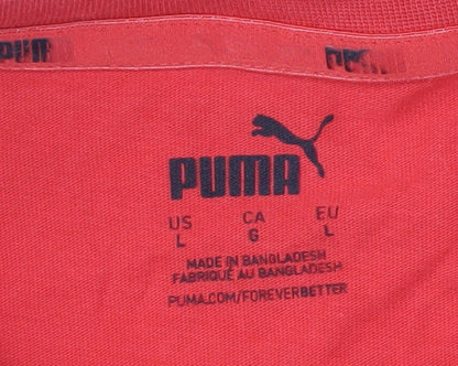Puma Men's Red Logo T-Shirt - Large