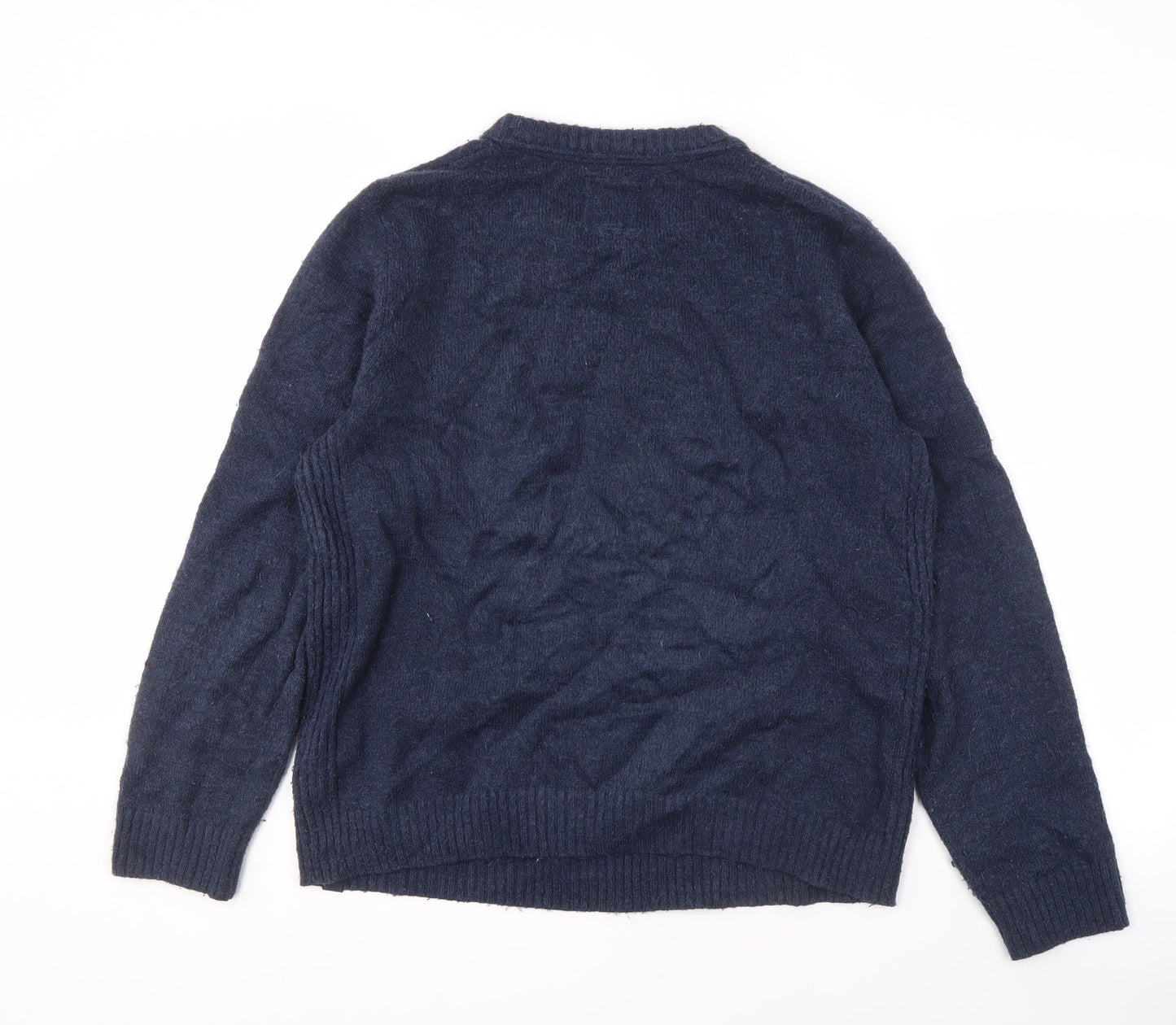 Fat Face Men's Blue Pullover Jumper, L, Crew Neck, Casual Winter Knit