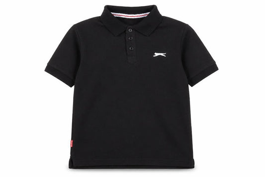 Slazenger Boys Black Polo, Size 146, Short Sleeve, Logo Accent