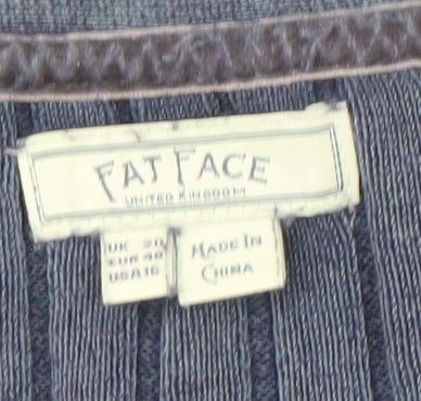 Fat Face Women's Blue Henley Jumper, Size L