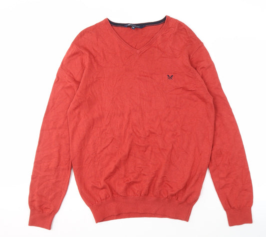 Crew Clothing Company Men's Red XL V-Neck Pullover