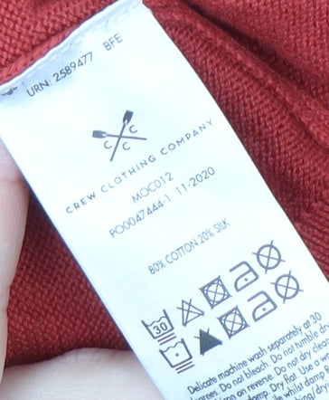 Crew Clothing Company Men's Red XL V-Neck Pullover