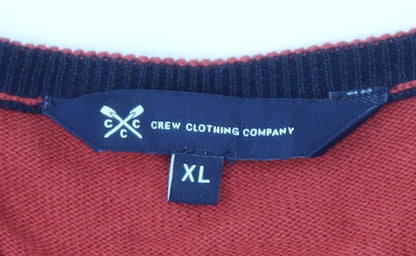 Crew Clothing Company Men's Red XL V-Neck Pullover