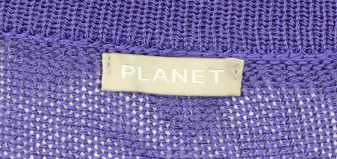 Womens UK Size S Planet Purple Cardigan Jumper