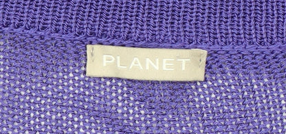 Womens UK Size S Planet Purple Cardigan Jumper