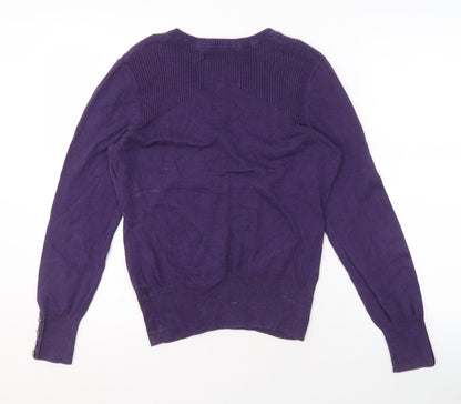 Minnow Women's Purple Henley Jumper Size 12