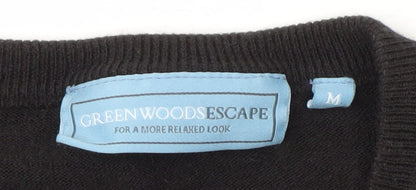 Greenwoods Escape Men's Black V-Neck Pullover M