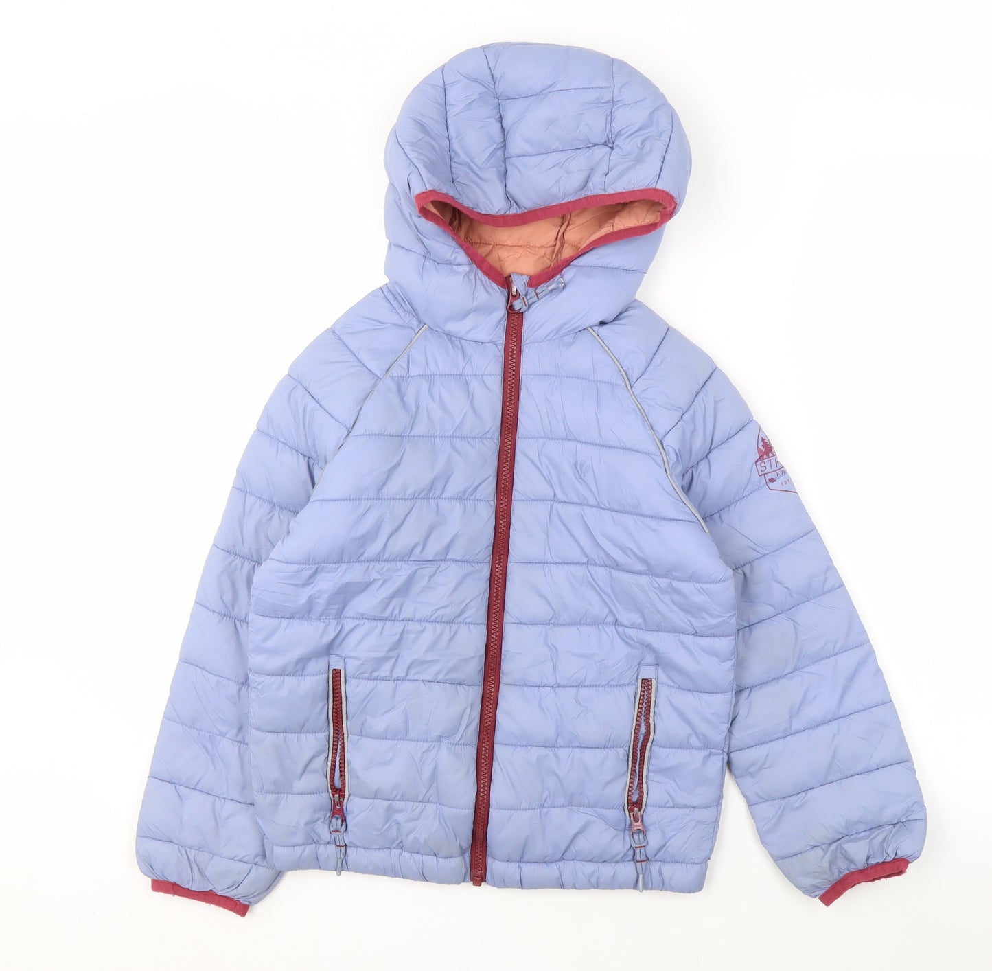 FatFace Boys Blue Puffer Jacket 8-9 Years Hooded Lightweight