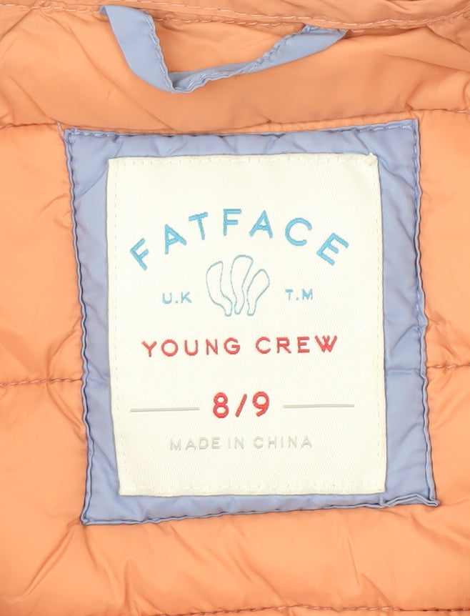 FatFace Boys Blue Puffer Jacket 8-9 Years Hooded Lightweight