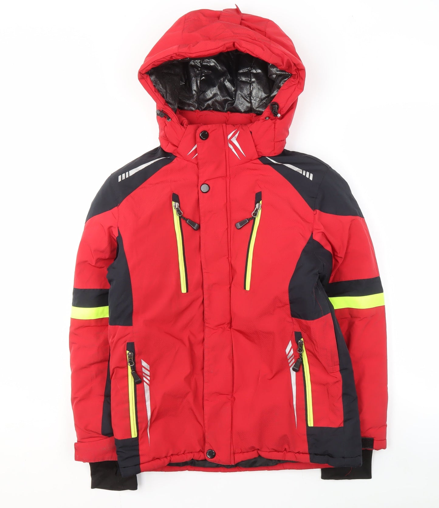 Zhong Guo Hu Boys Red Hooded Puffer Jacket