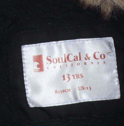 SoulCal & Co Boys Black Puffer Jacket 13 Years Hooded