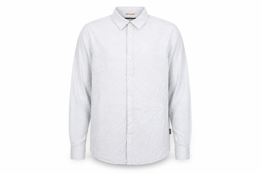Front view of St. George by Duffer Men's White M Button-Up Shirt
