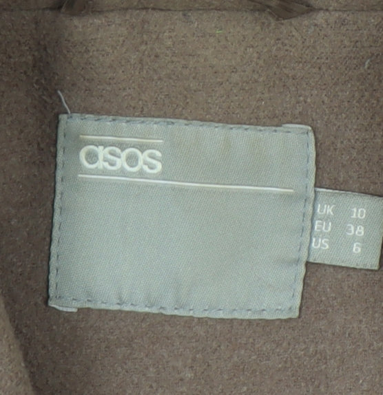 Womens UK Size 10 ASOS Brown Overcoat
