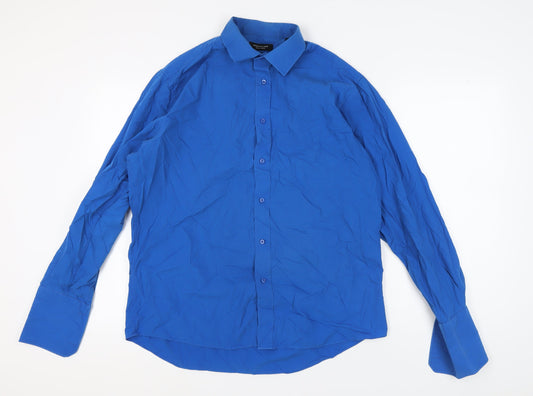 Mens UK Collar Size 43 Dehavilland Smart Blue  Dress Shirt
