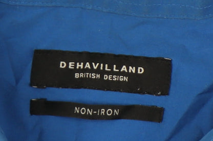 Mens UK Collar Size 43 Dehavilland Smart Blue  Dress Shirt
