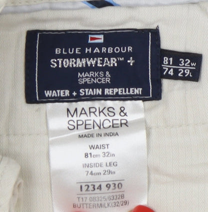 Marks and Spencer Beige Men's Trousers - Size 32
