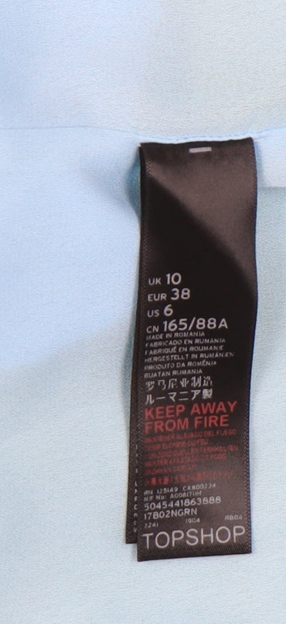 Topshop Women's Green Blazer UK 10 Regular Fit