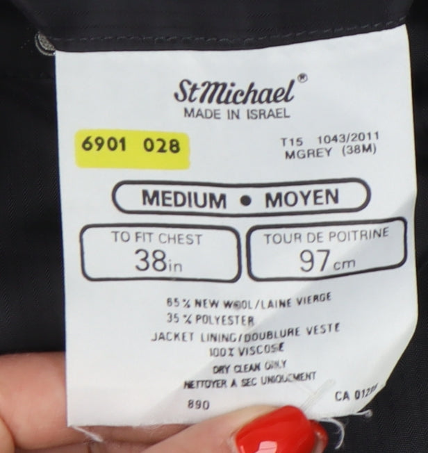 Mens UK Size 38 St Michael Regular Grey Suit Jacket