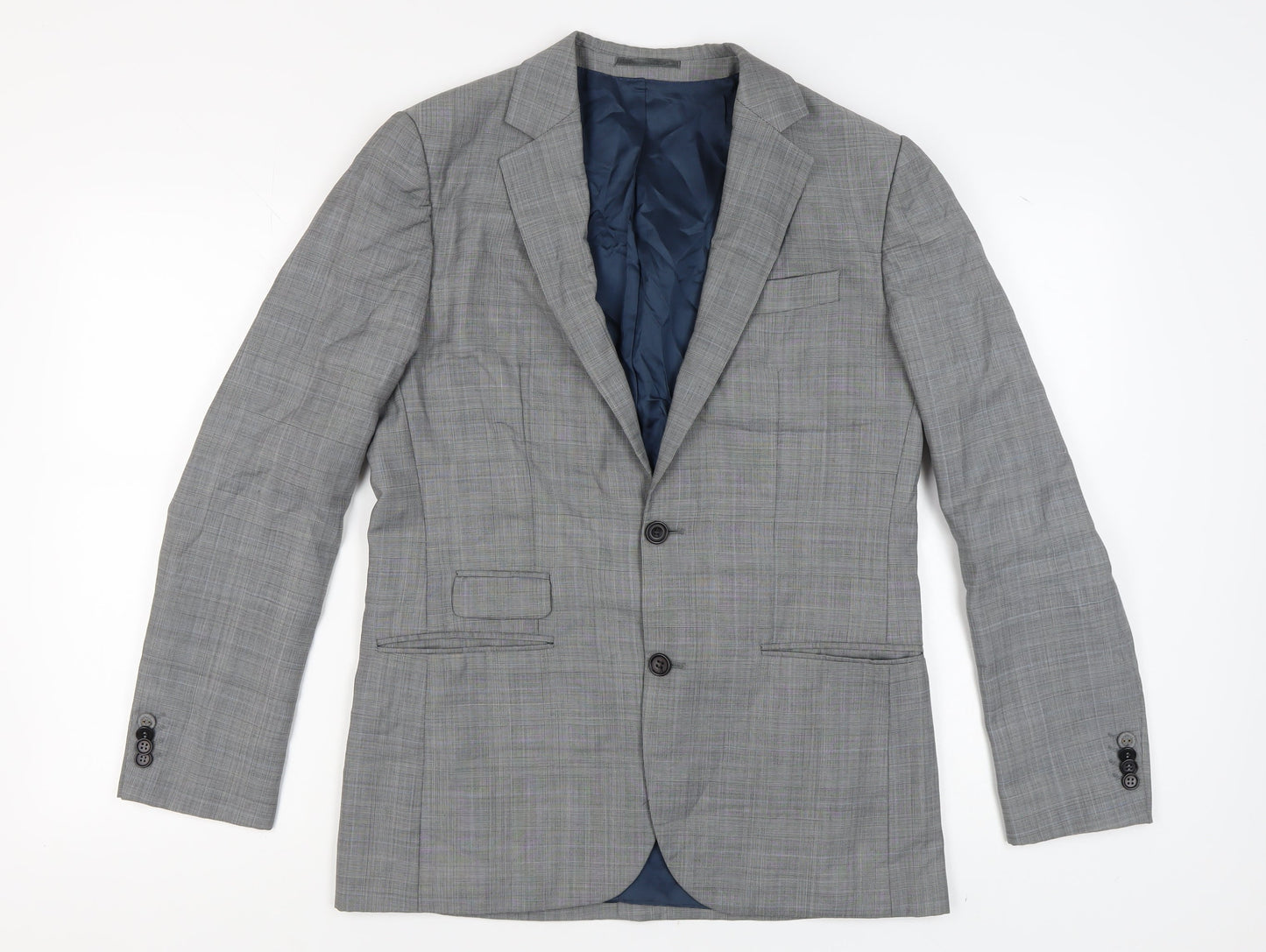 Mens UK Size 40 River Island Regular Grey Suit Jacket