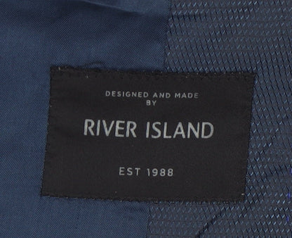 Mens UK Size 40 River Island Regular Grey Suit Jacket