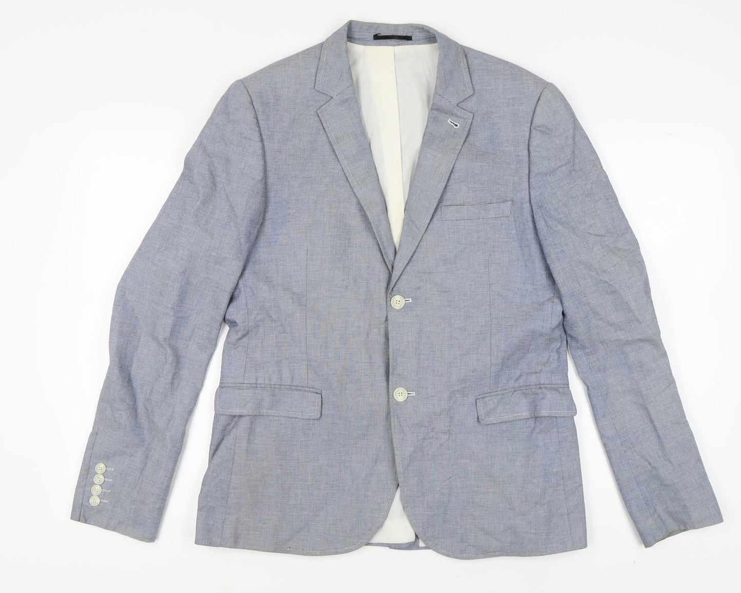 Mens UK Size 42 Topman Regular Blue Suit Jacket