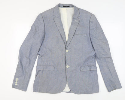Mens UK Size 42 Topman Regular Blue Suit Jacket