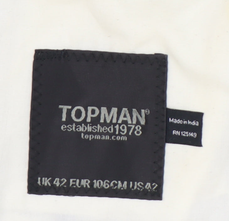 Mens UK Size 42 Topman Regular Blue Suit Jacket