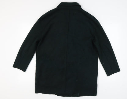 Womens UK Size M Zara Black Overcoat