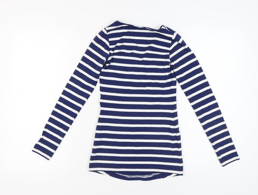 ASOS Women's Blue Striped V-Neck Blouse, Size 6