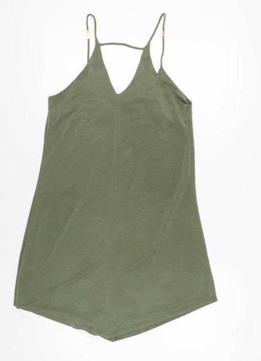 River Island Women's Green Slip Dress Size 10