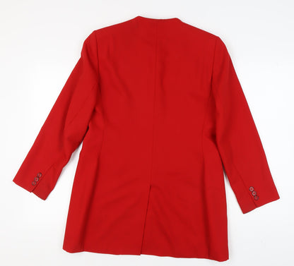 Marks and Spencer Red Wool Blazer, Women, Size 14, Long