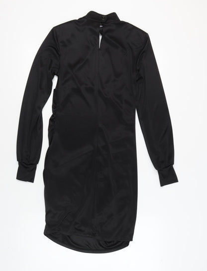 H&M Women Black Long Sleeve High Neck Dress M