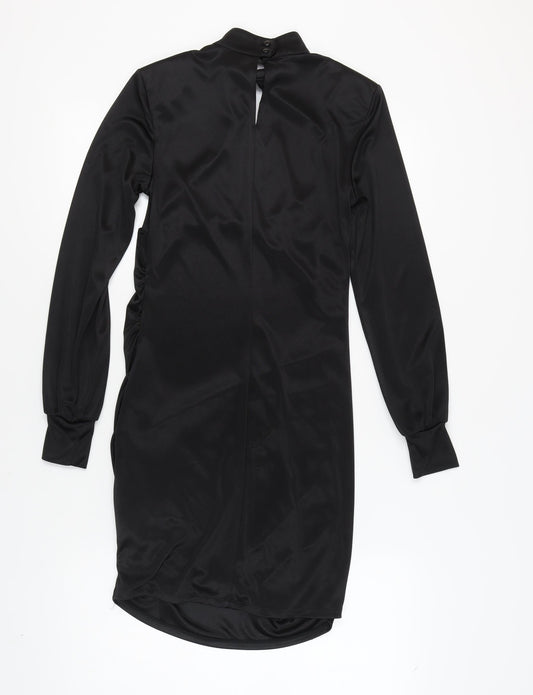 H&M Women Black Long Sleeve High Neck Dress M