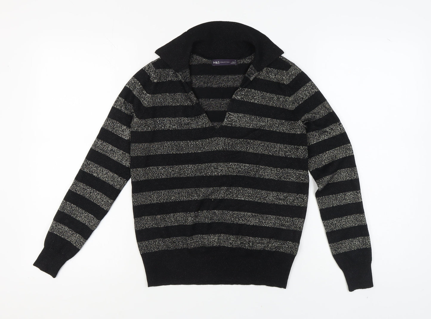 Womens UK Size S Marks and Spencer Black Pullover Jumper