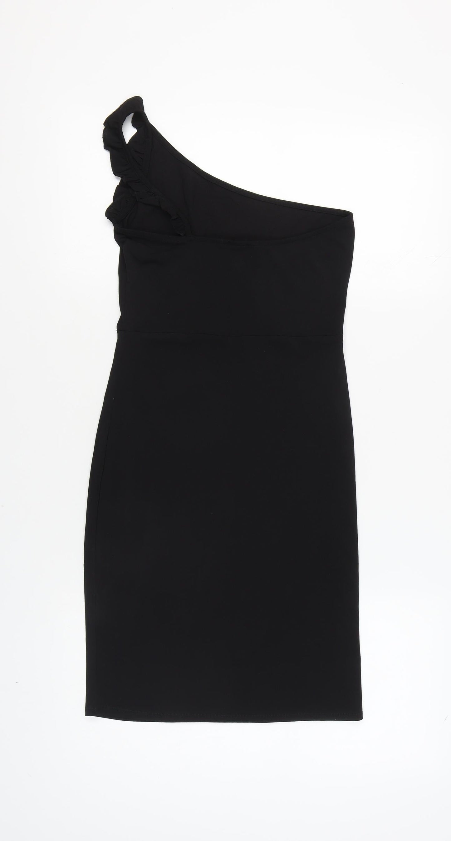H&M Women's Black One Shoulder Sheath Dress Size 8